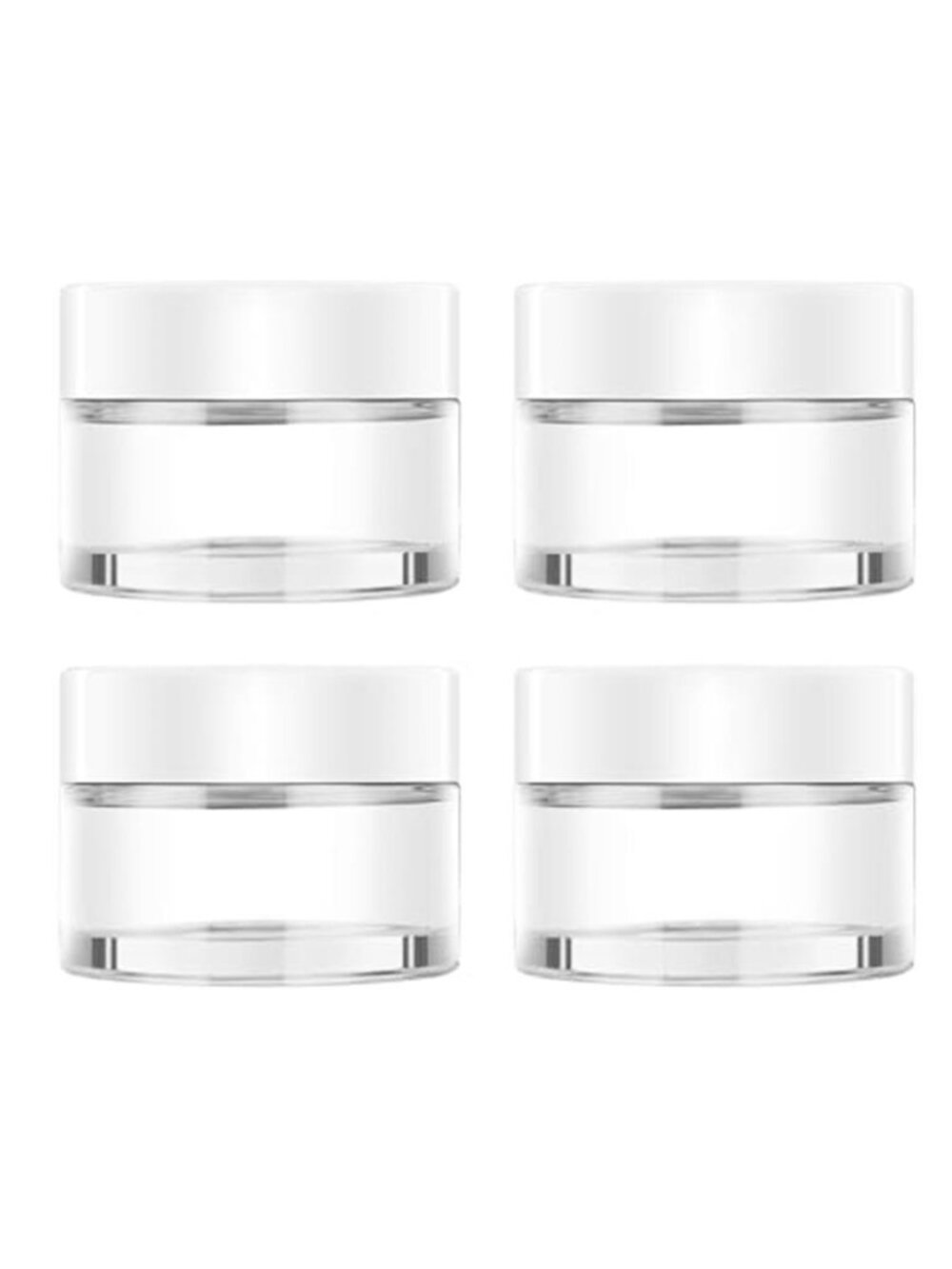 4 Pack 1oz Small Glass Containers with Lids, Glass Jars with White Lids
